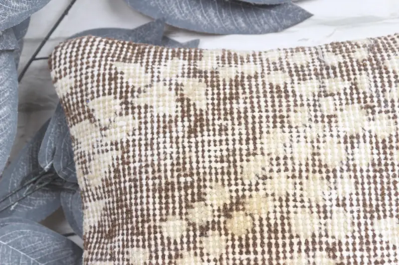 Cushion Cover, Turkish Pillow, Patio Cushion Cover, Chair Cushion Cover, Vintage Kilim Pillow, Kilim Cushion Sham, 12x12 Beige Pillow Case - 2