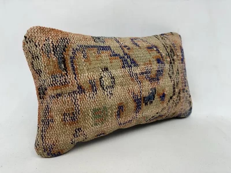 Pillow for Couch, Gift Pillow, Ikat Pillow Sham, Antique Pillows, Bohemian Cushion Cushion Case, 12x20 Beige Cushion, Pillow Cover - 3