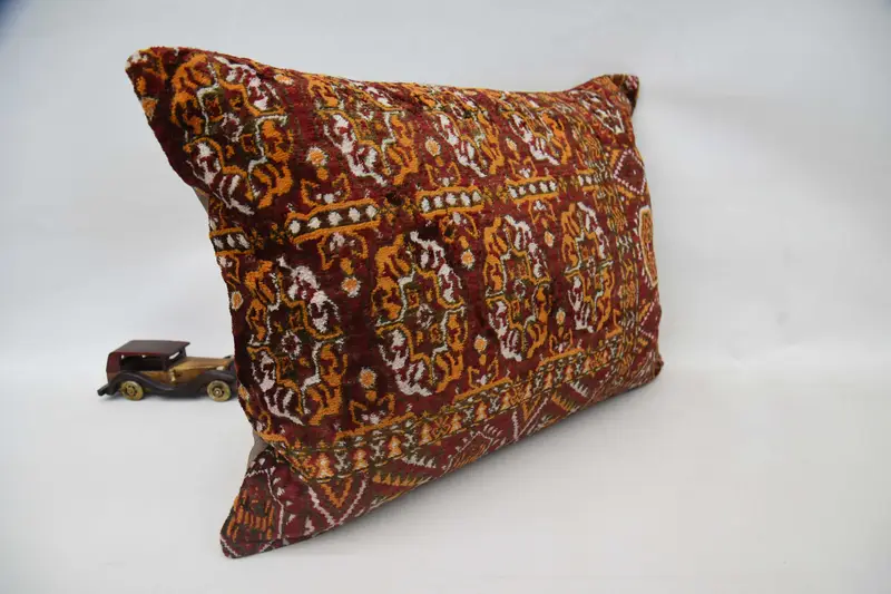 Pillow for Couch, Gift Pillow, 20x28 Orange Cushion, Bench Cushion, Decorative Bolster Pillow Case, Kilim Cushion Sham, Pet Cushion Case, Cushion - 3