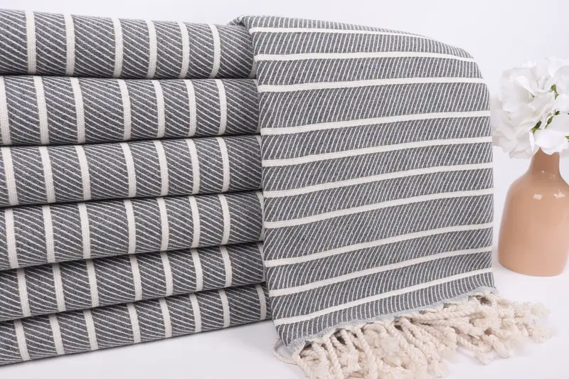 Bachelorette Favor, Quick-dry towel, Gym Towel, 70x40 Cotton Striped Towel, Cotton towel, Lightweight towel, Hammam Towel USA, Gift For Wedding Day - 2