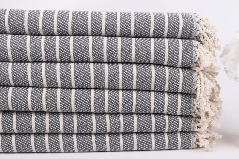 Bachelorette Favor, Quick-dry towel, Gym Towel, 70x40 Cotton Striped Towel, Cotton towel, Lightweight towel, Hammam Towel USA, Gift For Wedding Day - 3
