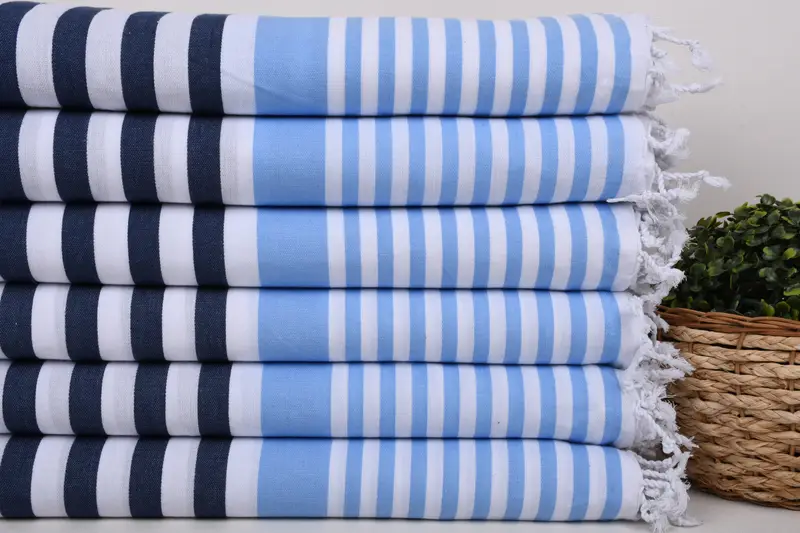 Custom Towel Beach, Soft and absorbent Turkish towel, Thin towel, Handmade Gift, Gifts For Him, Valentines Day Gift, 68x36 Cotton Striped Towel - 2