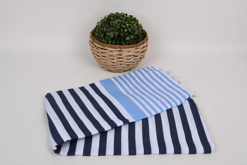 Custom Towel Beach, Soft and absorbent Turkish towel, Thin towel, Handmade Gift, Gifts For Him, Valentines Day Gift, 68x36 Cotton Striped Towel - 4