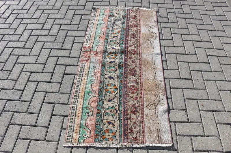 Brauner, grüner Blumenteppich, 2,4 x 5,3 Fuß, schickes Dekor