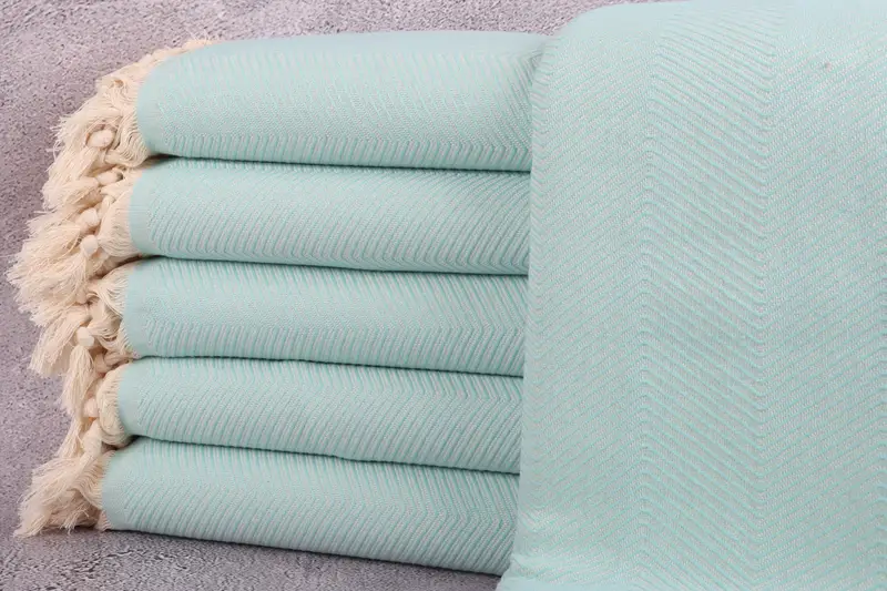 Woven Throw Blanket, Gift For The Home Decor, Shower Curtain, Monogram Blanket, 84x68 Cotton Zig zag Towel, Gift Boxes, Personalized Gifts - 1
