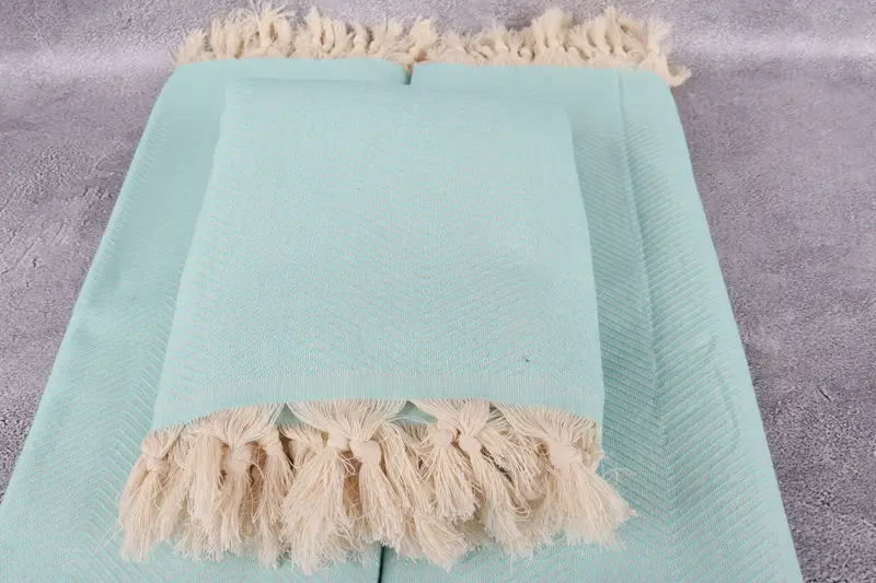 Woven Throw Blanket, Gift For The Home Decor, Shower Curtain, Monogram Blanket, 84x68 Cotton Zig zag Towel, Gift Boxes, Personalized Gifts - 4