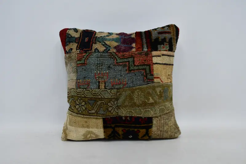 Colorful Pillow, Ethnical Kilim Rug Pillow, Kilim Pillow Cover, Pillow Cover, Handmade Kilim Cushion, 20x20 Brown Cushion Case - 1