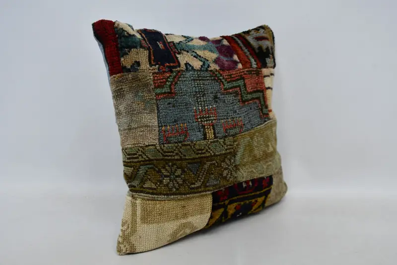 Colorful Pillow, Ethnical Kilim Rug Pillow, Kilim Pillow Cover, Pillow Cover, Handmade Kilim Cushion, 20x20 Brown Cushion Case - 3