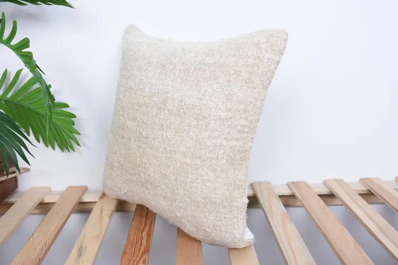 Cushion Cover, 16x16 White Cushion, Throw Kilim Pillow, Vintage Kilim Throw Pillow, Turkish Kilim Pillow, Comfy Throw Pillow - 5
