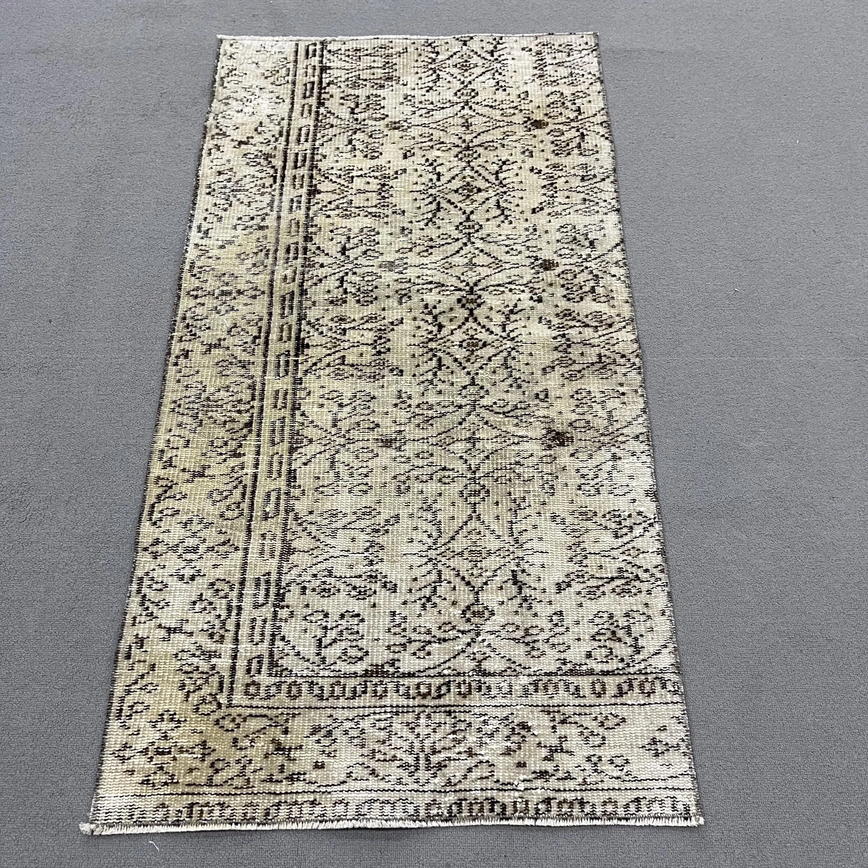 Vintage Rug, Small 2.3x4.4 ft Rug, Gray Rug - 1