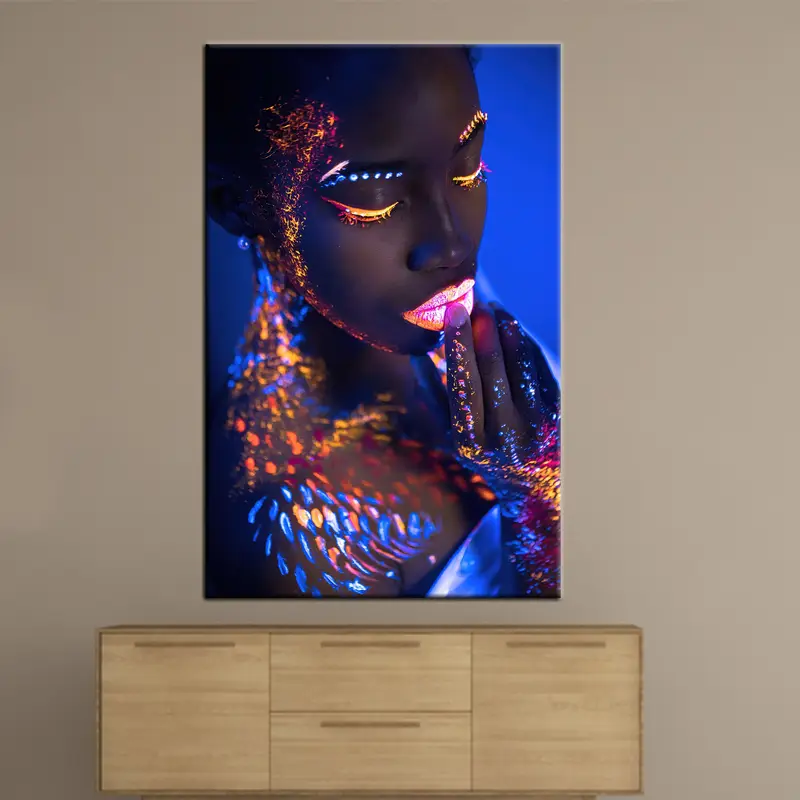 African Woman Painting, Modern Wall Art, Black Woman Poster, Woman Canvas, Woman Poster, African Girl Print, Black Girl Wall Art, Lip Canvas - 3