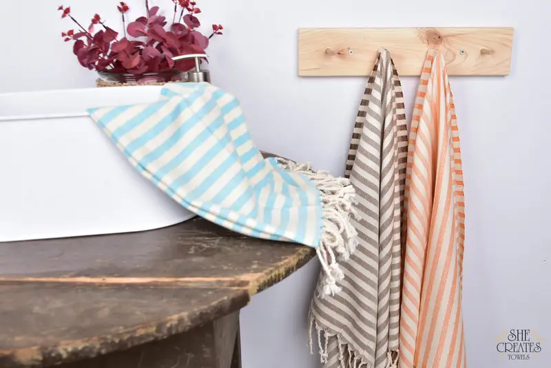 Monogram Kitchen Towel, Monogram Hand Towel, Wedding Favors, Monogrammed Turkish Towel, 40x24 Cotton Striped Towel, Personalized Gift For Him - 7