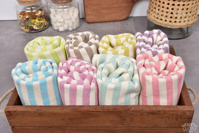 Monogram Kitchen Towel, Monogram Hand Towel, Wedding Favors, Monogrammed Turkish Towel, 40x24 Cotton Striped Towel, Personalized Gift For Him - 3
