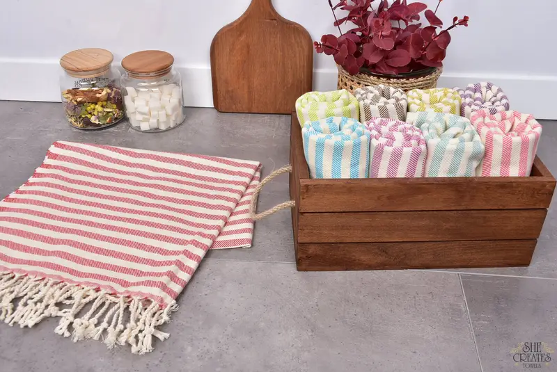 Monogram Kitchen Towel, Monogram Hand Towel, Wedding Favors, Monogrammed Turkish Towel, 40x24 Cotton Striped Towel, Personalized Gift For Him - 4