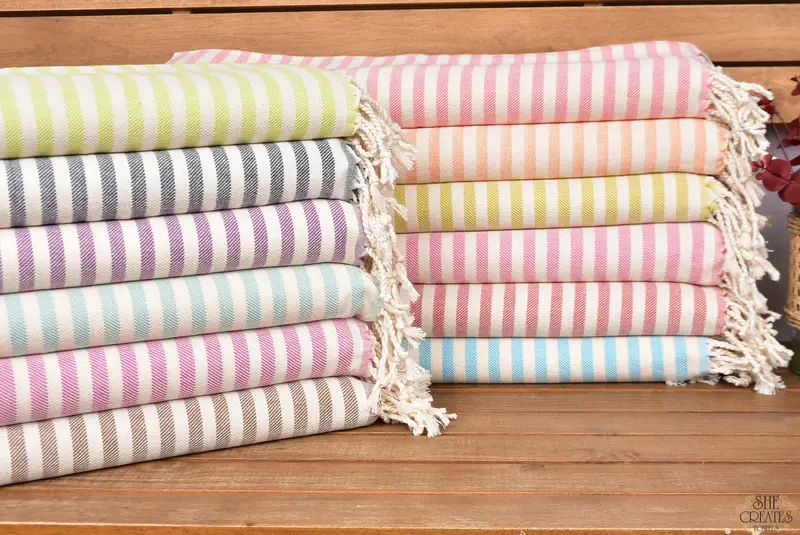 Monogram Kitchen Towel, Monogram Hand Towel, Wedding Favors, Monogrammed Turkish Towel, 40x24 Cotton Striped Towel, Personalized Gift For Him - 1