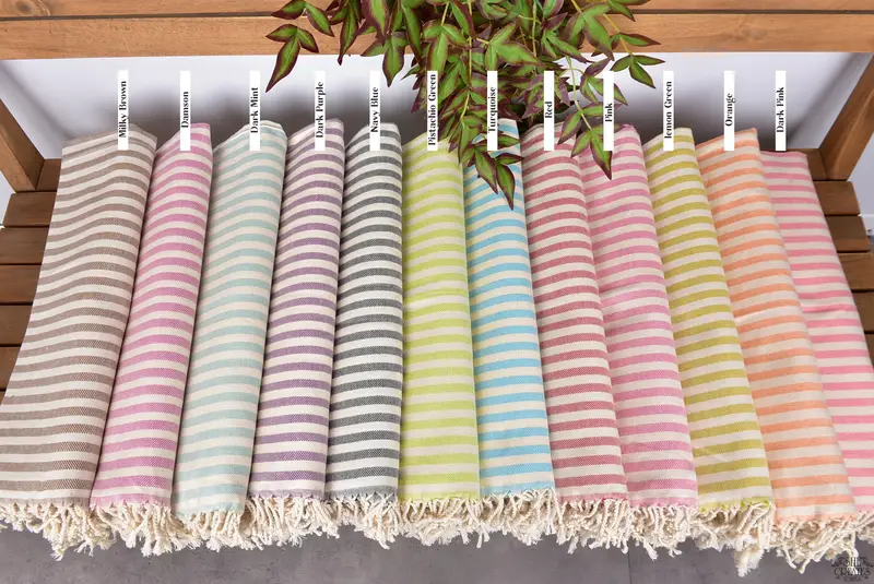 Monogram Kitchen Towel, Monogram Hand Towel, Wedding Favors, Monogrammed Turkish Towel, 40x24 Cotton Striped Towel, Personalized Gift For Him - 2