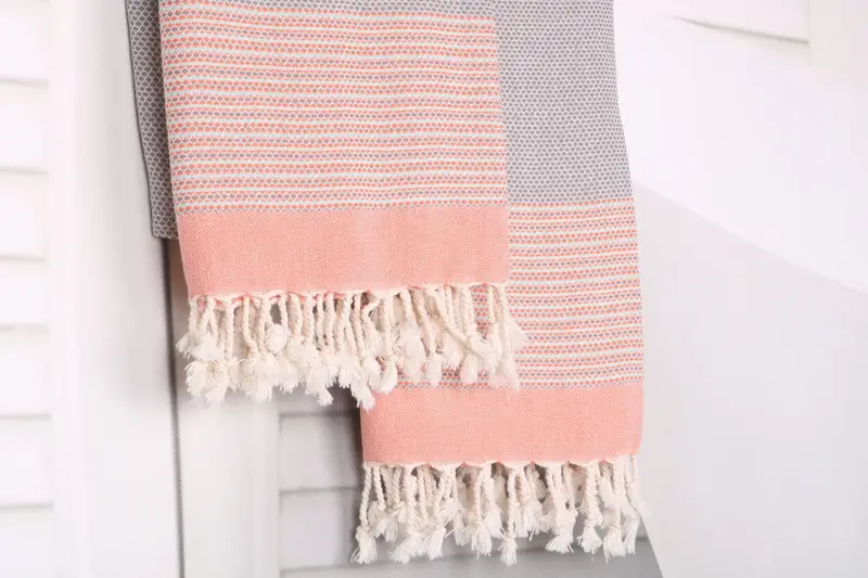 Valentines Day Gift Idea, Quick-dry towel, Best Beach Towel, Eco-friendly Turkish peshtemal towel, Bridesmaid Gift Towel, 64x40 Cotton Diamond Towel - 8