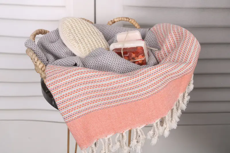 Valentines Day Gift Idea, Quick-dry towel, Best Beach Towel, Eco-friendly Turkish peshtemal towel, Bridesmaid Gift Towel, 64x40 Cotton Diamond Towel - 2