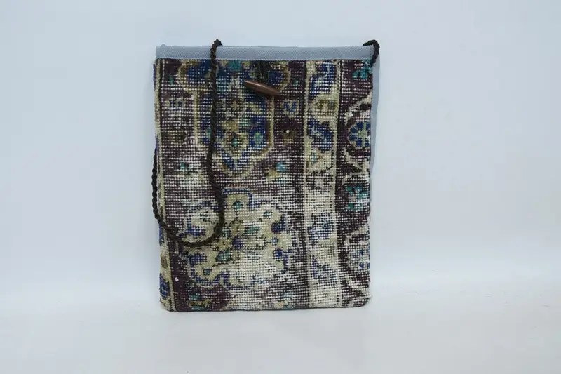 Vintage Motifli Yün Omuz Çantası, Kilim Çanta
