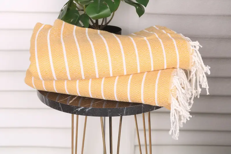 Lightweight Turkish towel, 70x40 Cotton Striped Towel, First Wedding Anniversary Gift, Absorbent Turkish towel, Gifts For Him, Christmas Gift - 3