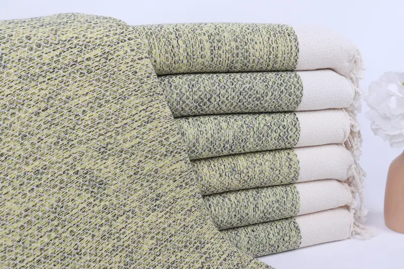 Türk Plaj Havlusu Kişiye Özel Fıstık Yeşili, 36x75 İnç