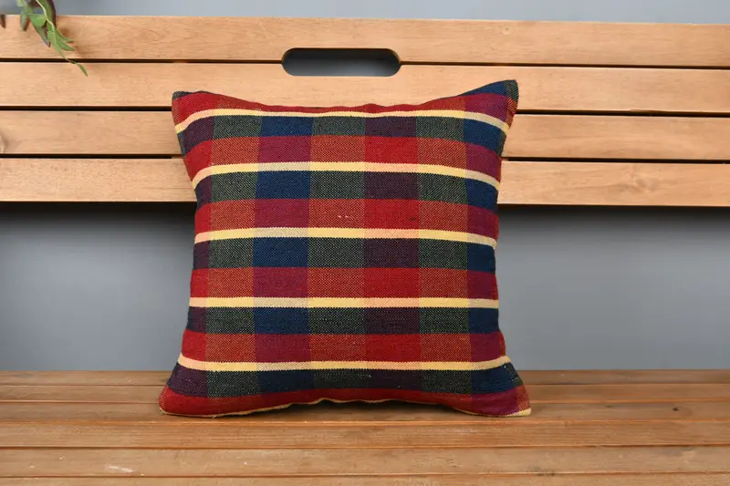 Cushion, 16x16 Red Cushion Case, Pillow for Couch, Kilim Pillow Cover, Pillow for Sofa, Vintage Kilim Pillow Pillow Case - 6