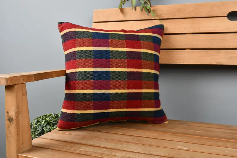 Cushion, 16x16 Red Cushion Case, Pillow for Couch, Kilim Pillow Cover, Pillow for Sofa, Vintage Kilim Pillow Pillow Case - 1