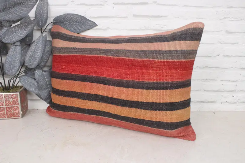 Pillow Cover, Boho Pillow, 16x24 Red Cushion Case, Interior Designer Pillow, Kilim Pillow Cover, Luxury Pillow Case, Sustainable Cushion - 4
