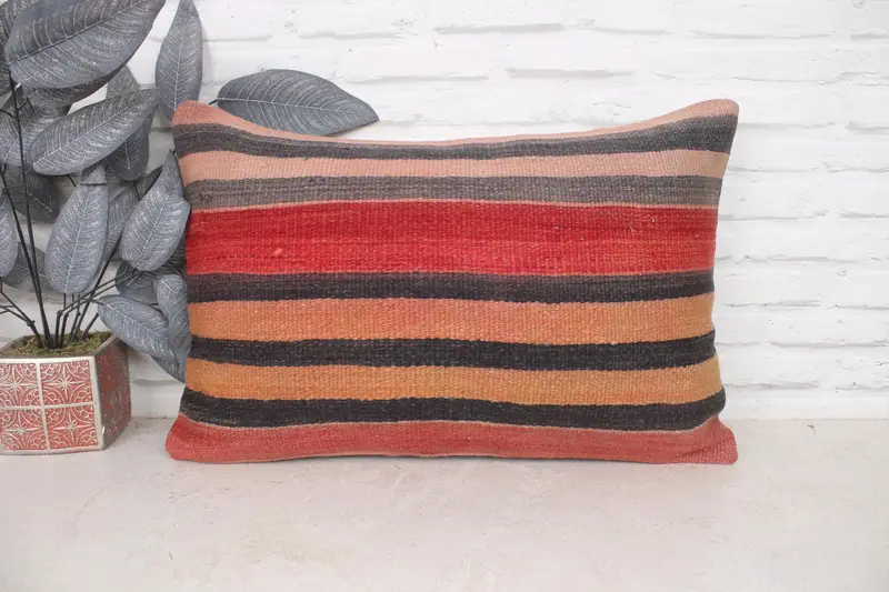 Pillow Cover, Boho Pillow, 16x24 Red Cushion Case, Interior Designer Pillow, Kilim Pillow Cover, Luxury Pillow Case, Sustainable Cushion - 1