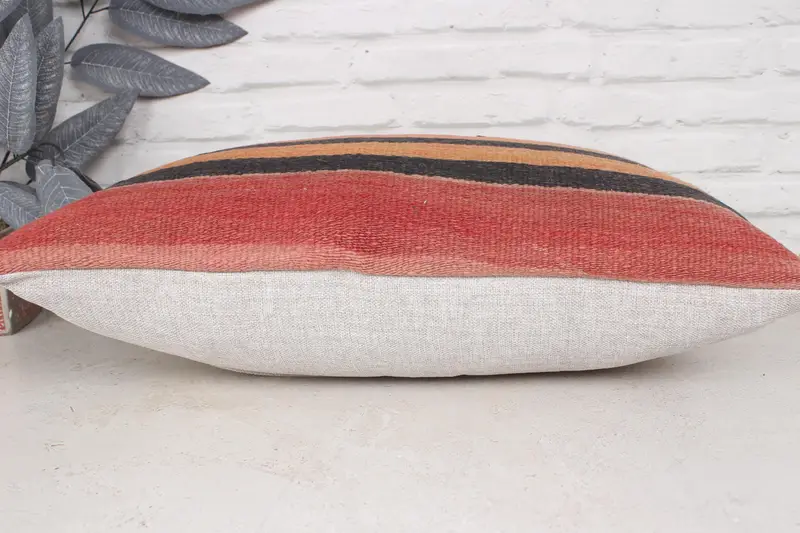Pillow Cover, Boho Pillow, 16x24 Red Cushion Case, Interior Designer Pillow, Kilim Pillow Cover, Luxury Pillow Case, Sustainable Cushion - 5