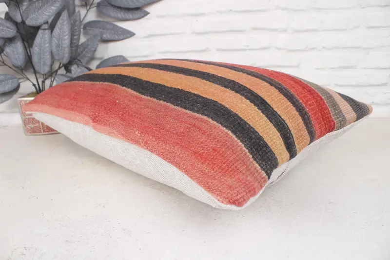 Pillow Cover, Boho Pillow, 16x24 Red Cushion Case, Interior Designer Pillow, Kilim Pillow Cover, Luxury Pillow Case, Sustainable Cushion - 6