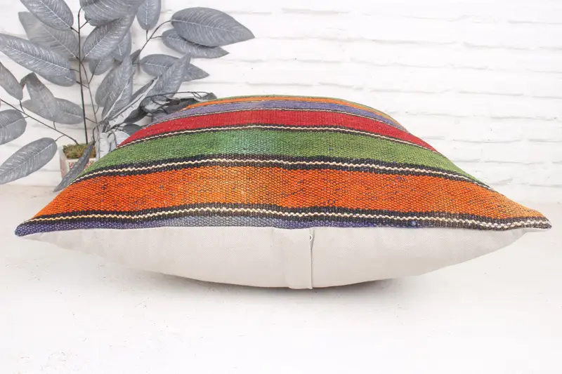 Kilim Pillow, 24x24 Green Pillow Sham, Authentic Cushion Case, Boho Pillow Sham Cover, Pillow Case, Toss Pillow Sham, Turkish Pillow - 5