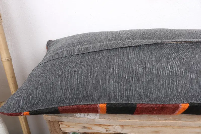 Retro Throw Pillow, 16x36 Red Pillow Sham, Pillow Case, Kilim Pillow, Vintage Kilim Pillow, Colorful Pillow Cover, Boho Pillow Sham Cover - 7