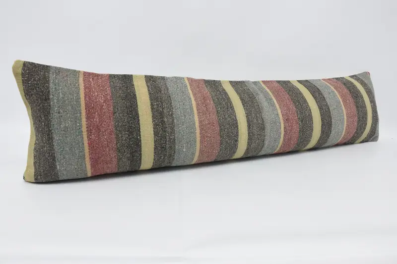 Vintage Pillow, Pillow for Couch, Pet Cushion Cover, Tribal Pillow Cover, Cushion, Kilim Rug Pillow Cover, 12x48 Blue Pillow Case, Turkish Pillow - 3