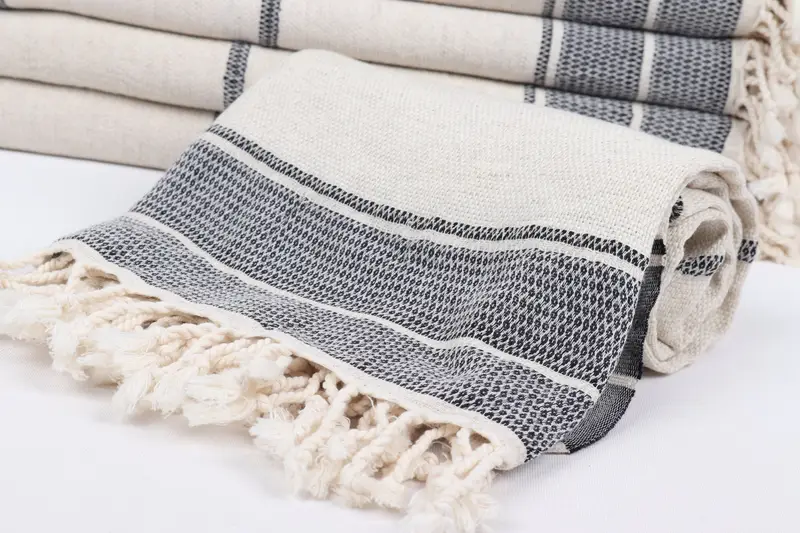 Wedding Gift, Employee Gifts, Sand-resistant Turkish towel for the beach, 70x36 Linen Striped Towel, Beach towel, Travel towel, Beach Size Towel - 4