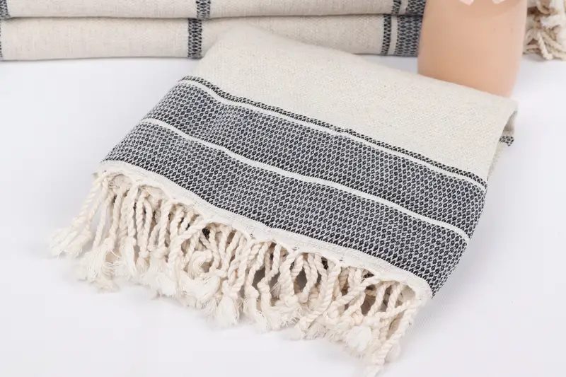 Wedding Gift, Employee Gifts, Sand-resistant Turkish towel for the beach, 70x36 Linen Striped Towel, Beach towel, Travel towel, Beach Size Towel - 5