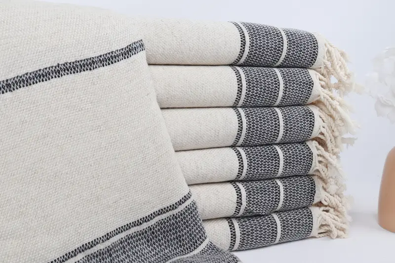 Wedding Gift, Employee Gifts, Sand-resistant Turkish towel for the beach, 70x36 Linen Striped Towel, Beach towel, Travel towel, Beach Size Towel - 1