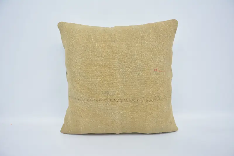 Braun kariertes Kissen, 28x28 quadratisches Vintage Kissen