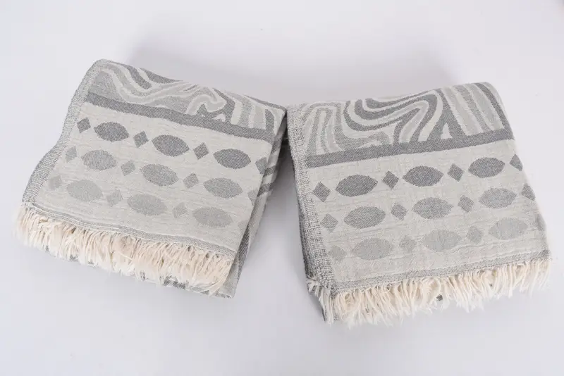Custom Gift, Birthday Gift, Lightweight Turkish towel, 70x40 Cotton Geometric Towel, Organic cotton Turkish peshtemal towel, Personalized Towel - 7