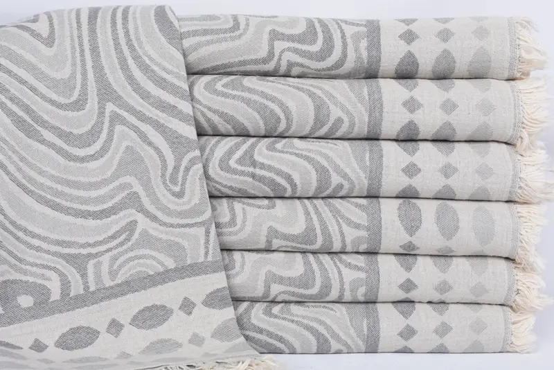 Custom Gift, Birthday Gift, Lightweight Turkish towel, 70x40 Cotton Geometric Towel, Organic cotton Turkish peshtemal towel, Personalized Towel - 2