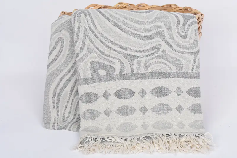 Custom Gift, Birthday Gift, Lightweight Turkish towel, 70x40 Cotton Geometric Towel, Organic cotton Turkish peshtemal towel, Personalized Towel - 6
