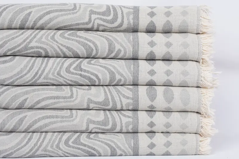 Custom Gift, Birthday Gift, Lightweight Turkish towel, 70x40 Cotton Geometric Towel, Organic cotton Turkish peshtemal towel, Personalized Towel - 4