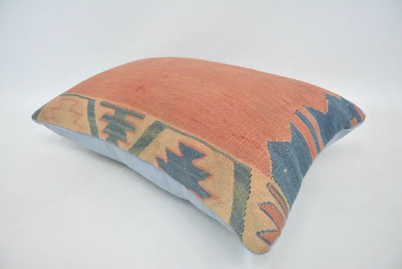 Yoga Cushion, Pillow for Couch, 16x24 Orange Pillow Cover, Square Throw Pillow Sham, Throw Kilim Pillow, Interior Designer Pillow, Pillow - 6
