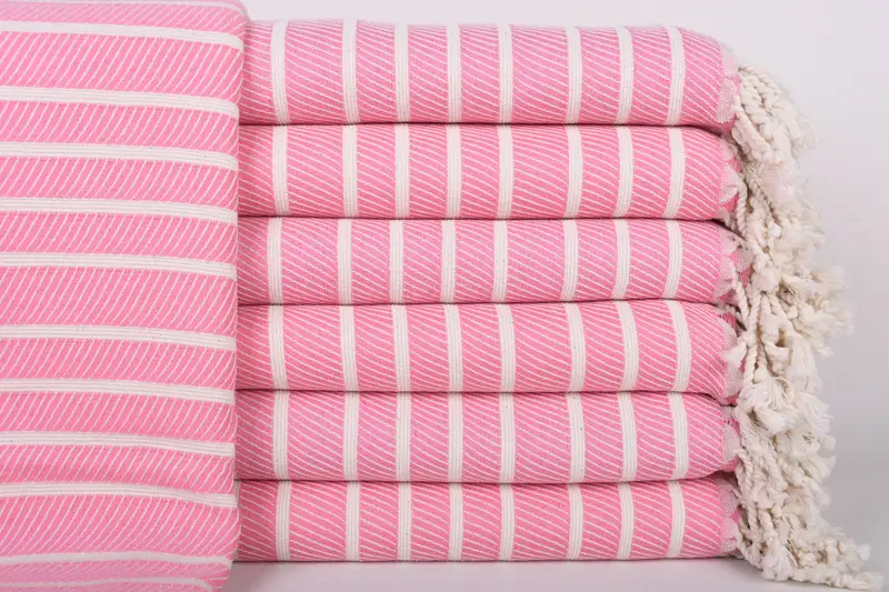 オーガニックコットンビーチタオル ピンク、40x71インチ、バチェロレッテギフト - 1