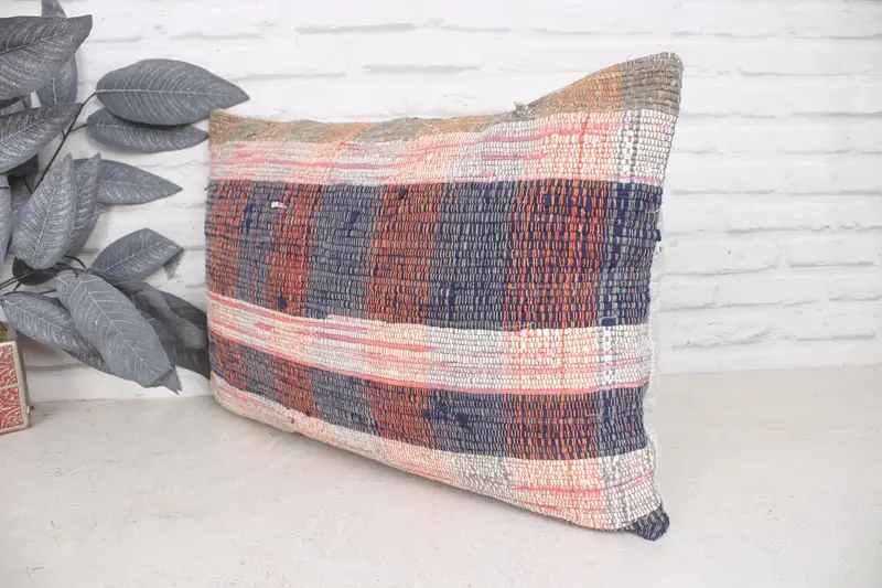 Turkish Pillow, Ethnical Kilim Rug Pillow, Pillow for Sofa, Vintage Kilim Pillow Cushion Cover, Cushion Cover, 16x24 Beige Pillow Sham - 4