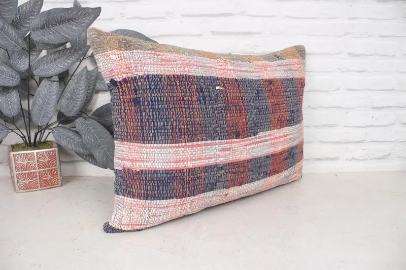 Turkish Pillow, Ethnical Kilim Rug Pillow, Pillow for Sofa, Vintage Kilim Pillow Cushion Cover, Cushion Cover, 16x24 Beige Pillow Sham - 3