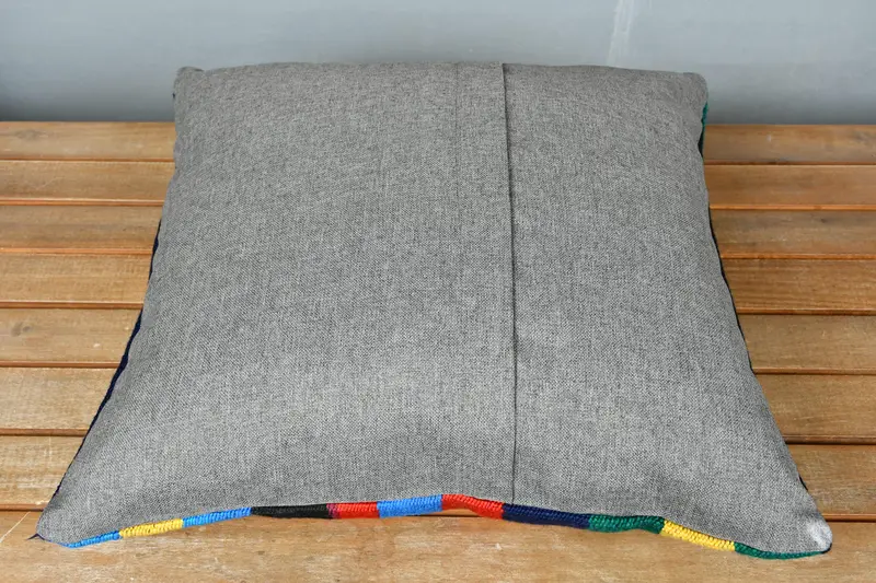 Gift Pillow, Handmade Kilim Cushion, 18x18 Blue Cushion Case, Pillow for Couch, Cushion Cover, Hippie Throw Cushion, Boho Throw Pillow Sham - 5