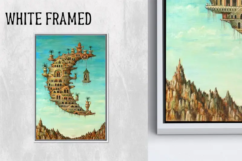 Dali Gerçeküstü Soyut Ay Kanvas Tablo Tablo - Zarif Duvar Tablosu