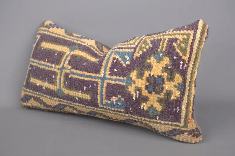 Ethnical Kilim Rug Pillow, Pillow Cover, 8x16 Blue Pillow Cover, Ethnic Pillow Cover Pillow Sham, Gift Pillow, Turkish Pillow - 3