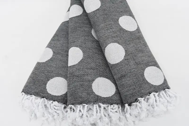 Organic Towel, 70x40 Cotton Polka Dot Towel, Turkish hand towel, Turkish Towel Set, Quick-dry towel, Valentines Day Gift, Personalized Gifts - 4